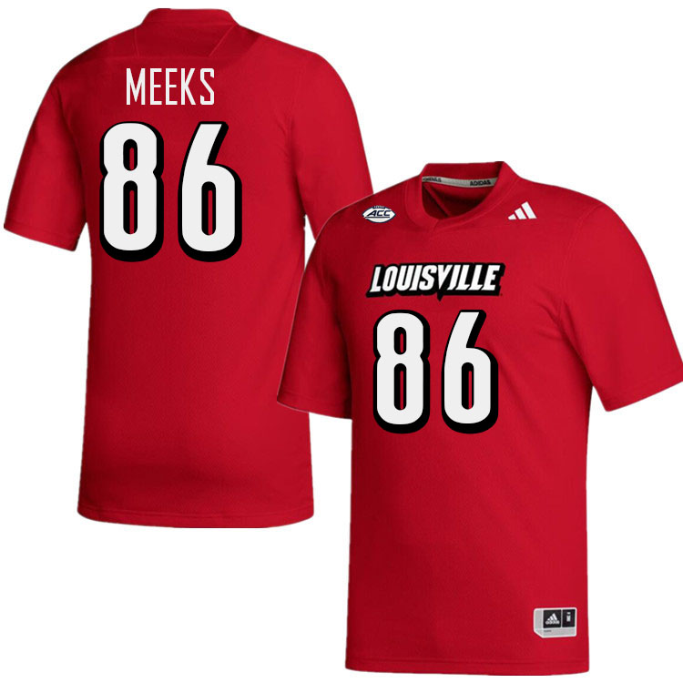 Men #86 Antonio Meeks Louisville Cardinals College Football Jerseys Stitched-Red